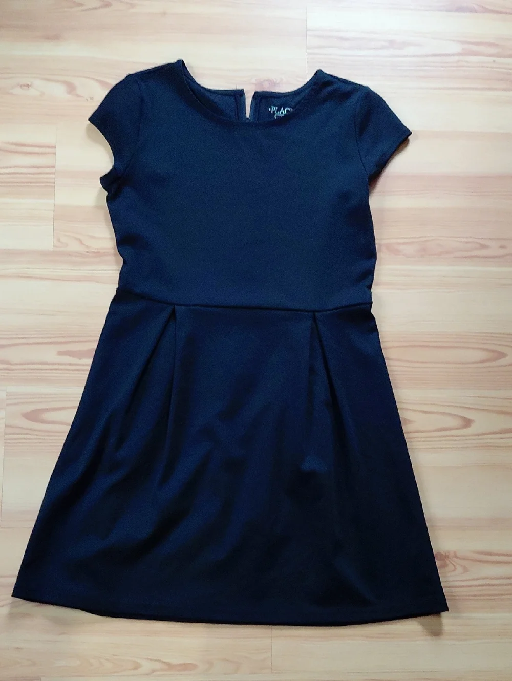 Black Cap-Sleeve Fit-and-Flare Mini Dress